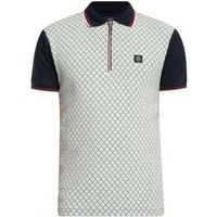 trojan polo polo con panel de jacquard otomano para hombre