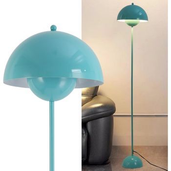 Lámpara De Pie De Diseño Nórdico Turquesa Y Base Parabólica Casquillo E27 Para Salón Comedor Dormitorio