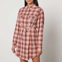 isabel marant etoile liliane cotton and linen-blend shirt dress - fr 36uk 8