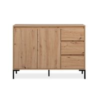 aparador de 2 puertas 3 cajones y 1 estante color marron - l120 cm