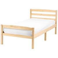 cama con somier estilo minimalista de madera de pino 80 x 200 cm marron claro echallon
