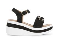 sandalias de cuna de piel de ante con accesorio de cadena black 36