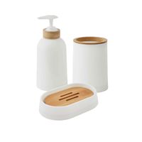 juego de bano liso de 3 piezas de bambu