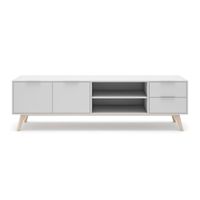 mueble de tv 2 puertas 2 cajones 2 estantes l180 cm - blanco