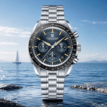 PAGANI DESIGN 2026 Nuevo Reloj de Hombre con Cristal de Zafiro AR, Reloj de Cuarzo de Lujo para Hombre, Cronógrafo de Velocidad, Acero Inoxidable, Fecha Automática, Reloj Lunar para Hombre, Envío