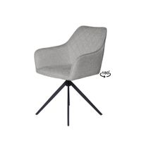 silla de comedor tapizada gris claro giratoria a 180