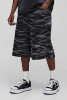 tall parachute crinkle washed denim shorts negro