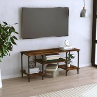 mueble de tv  mueble de salon  mesa de tv madera contrachapada roble ahumado 102x35x455 cm cfw27849