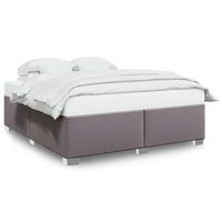 estructura de cama de cuero sintetico gris 200x200 cm