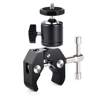 ERIKOLE Super Abrazadera con 360 °   Mini abrazadera de liberación rápida con cabeza de bola, soporte para trípode, Clip de tornillo 1/4 para cámara DSLR Gopro
