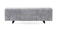 mueble tv de 2 puertas y 2 cajones gris de madera de mango