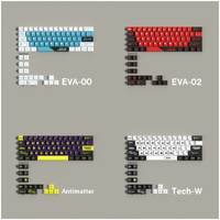 eva 01 02 teclas de cereza arco negro blanco material pbt tapas de teclas para teclado mecanico juego de 78 teclas para wooting hi75 a68