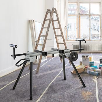 Soporte Para Sierra Ingletadora De Metal Pu Durhand 245x73x96cm-negro