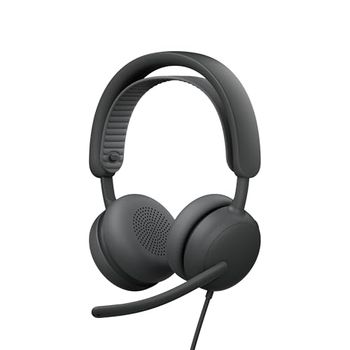 Logitech Zone Wired 2: auriculares con cancelación de ruido y tecnología híbrida adaptativa ANC, USB-C con adaptador USB-A, Grafito