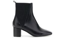 botines de piel con elastico black 39