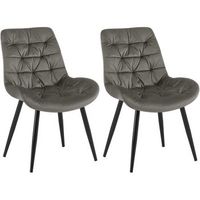 lote de 2 sillas de comedor rossford terciopelo antracita 63x56x85 cm clp