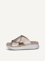 caprice mule metallic made of leather without heel size 39