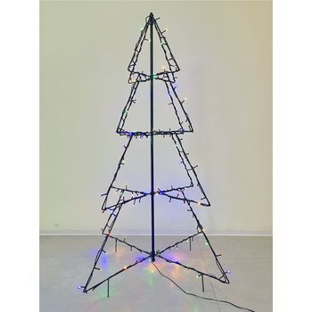 Árbol Navidad Plegable 160 Led Multicolor 120x78 Cm