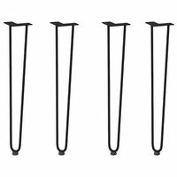 patas de mesa tipo horquilla 4 uds  patas para mesa acero macizo negro 72 cm