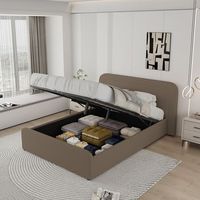 cama con caja de almacenamiento de 160x200cm de terciopelo marron boise