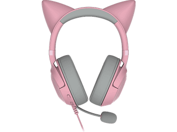 Auriculares gaming - Razer Kraken Kitty V2, Sonido envolvente, Orejas gatito, Micrófono integrado, Rosa