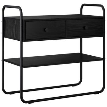 Mesa Consola Roble Negro 80 X 40 X 75 Cm Madera De Ingeniería Vidaxl
