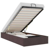 estructura cama otomana sin colchon tela marron oscuro 90x200cm vidaxl