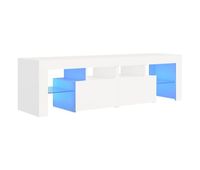 mueble tv - mesa de tv con luces led blanco 140x366x40 cm