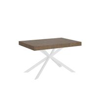 mesa extensible 90x140400 cm plaker nogal patas blanca