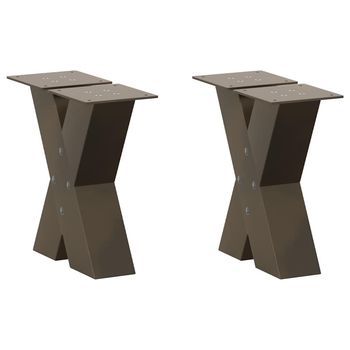 Patas Para Mesa De Centro En Forma De X (2 Unidades, Acero Natural, 40 X 30-31 Cm) Vidaxl