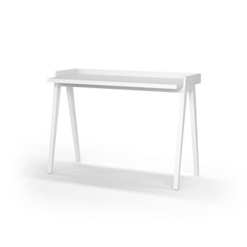 Escritorio melamina y haya blanco 81x111x50