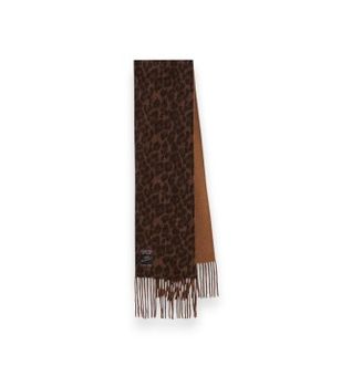 Essentiel Antwerp para mujer. KATTERN Bufanda Doble Cara Kattern marrón (OSFA), Animal print, Lana, Clásico