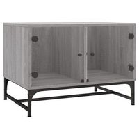 mesa de centro con puertas de vidrio gris sonoma 685x50x50 cm vidaxl