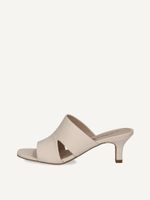 caprice mule white made of leather with trapeze heel size 41