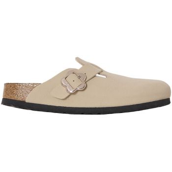 BIRKENSTOCK Zuecos Sandales Boston Flower Buckle beige para mujer