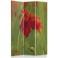 biombo poppy watercolour - separador de ambientes  cm 110x150 3 paneles