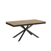 mesa extensible 90x180440 cm plaker evolution roble natural estructura antracita