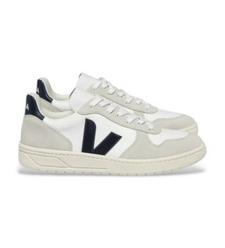 VEJA para mujer. VX0101380 Zapatillas de piel V-10 blanco (36), Plano, Cordones, Casual