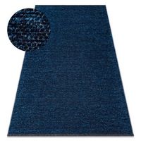 alfombra florence 24021 un color glamour tejido plano flecos - azul 155x220 cm