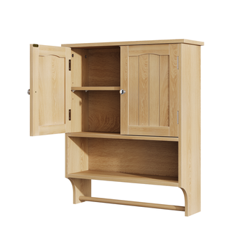 Armario De Baño De Pared De Madera, 56,9 × 26,7 × 70,1 Cm – Roble Claro