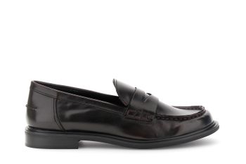 mocasines con lazo y efecto cepillado bordeaux