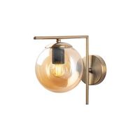 lampara de pared 7142-antique oro cobrizo metal vidrio 15x28x23 cm