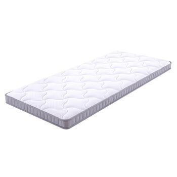 Colchón Muelles Ensacados 140x200 Para Sofá Cama, Firmeza H3, 7 Zonas, Espuma Y Muelles, Blanco
