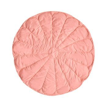Alfombra De Juegos Infantil Moderna Con Forma De Flor Funda De Algodón Acolchado 110 X 110 Cm Accesorio Habitación Infantil Coral Elizjum
