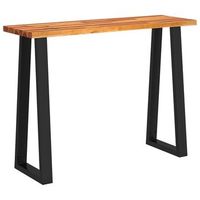 mesa consolarmesa de entradarmesa auxiliar con borde vivo madera maciza acacia 110x35x80 cm