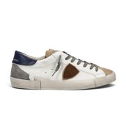 philippe model para hombre prlu zapatillas de piel prsx low blanco 42 plano cordones casual