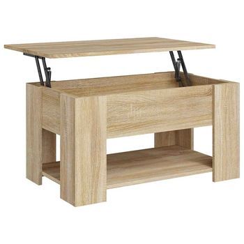 Mesa De Café - Mesa De Centro Madera De Ingeniería Roble Sonoma 79x49x41 Cm