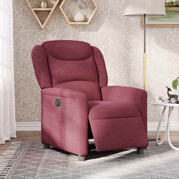 Sillón De Salón | Silla | Silló Reclinable Eléctrico Tela Rojo Tinto