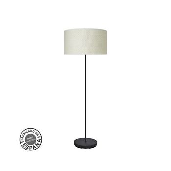 Pie De Salón 1xe27 Negro Cañizo Blanco 163x40x40cm Moda