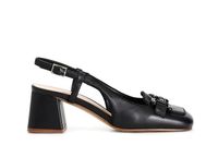 zapatos de napa abiertos por detras con horsebit black
